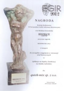 Wydarzenia i Nowości - Nagroda  RENOWATOR 2012 dla QUICK-MIX